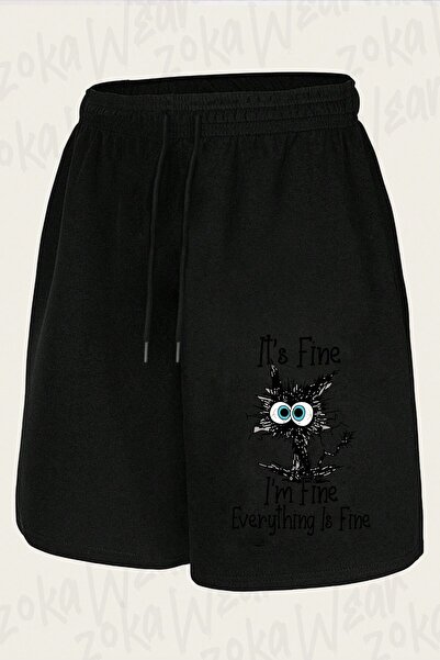 ZOKAWEAR Unisex It's Fine I'M Fine Everything Design Printed Shorts