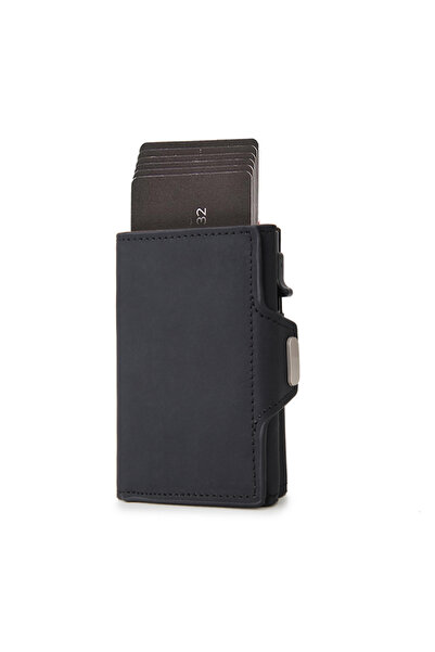 choice2 Black Holder Men Wallets RFID Aluminium Box PU Leather Wallets with M...