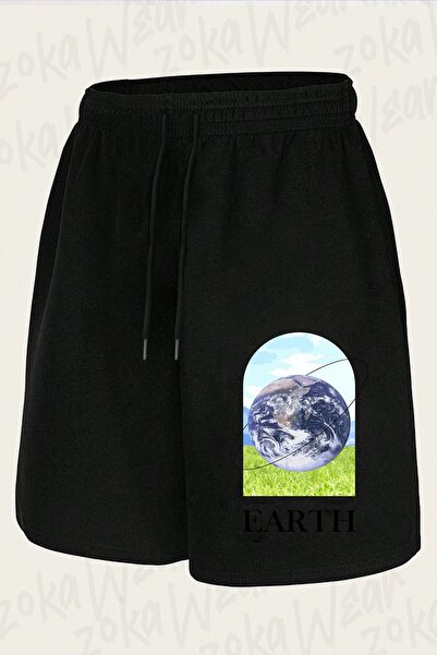 ZOKAWEAR Unisex World Earth Design Printed Shorts