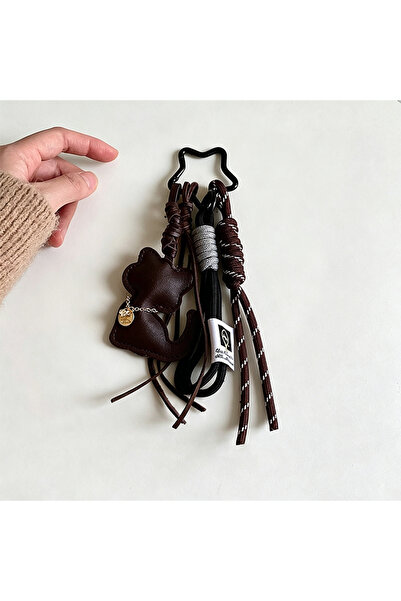 Choice6 d-coffee Fashion String Leather Cat Pendant Bowknot Cartoon Key Ring ...