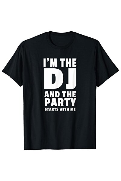 BASEPULSE تي شيرت رجالي مضحك بطبعة "I'm The Party Starts Me" باللون الأبيض مع...