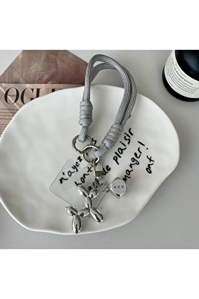 Choice Silver 1Pc Dice Balloon Dog Phone Lanyard Wrist Strap, Cute Phone Brac...