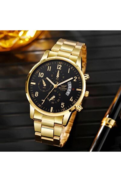Choice1 Gold Black Luxury Men Business Watches Fashion Calendar Quartz Watch ...