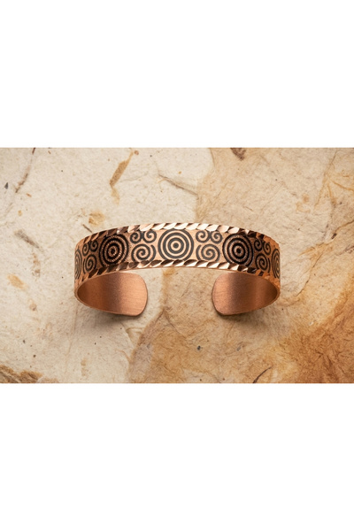 Erol Bakır Copper Spiral Motif Adjustable Clamp Bracelet
