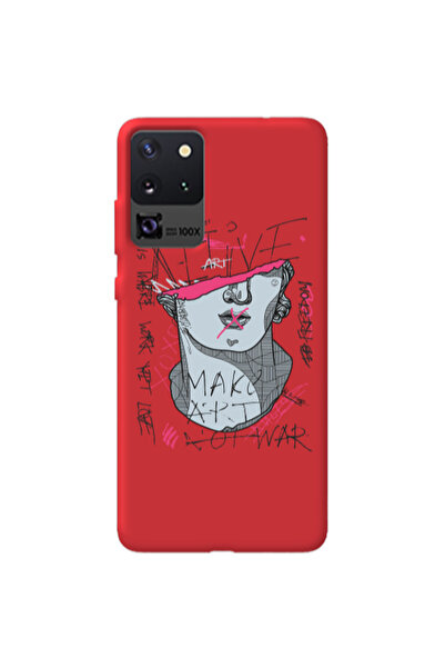 Other Samsung S20 Ultra Make art Red Colored Silicone TPU Θήκη