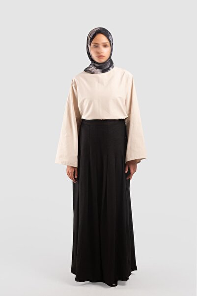 Emare Pile Detailed Linen Trouser Skirt