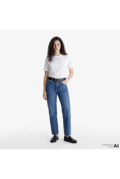 Calvin Klein High Rise Straight Stanton Kadın Mavi Jean