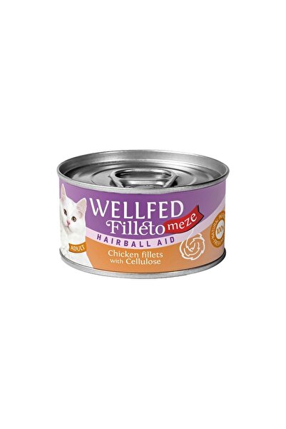 Wellfed Φιλέτο Μεζέ Hairball Aid Κονσέρβα για Γάτες με Κοτόπουλο & Κυτταρίνη ...