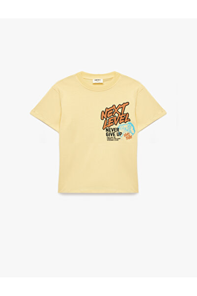 Koton Cotton Crew Neck Short Sleeve Printed Oversize T-Shirt