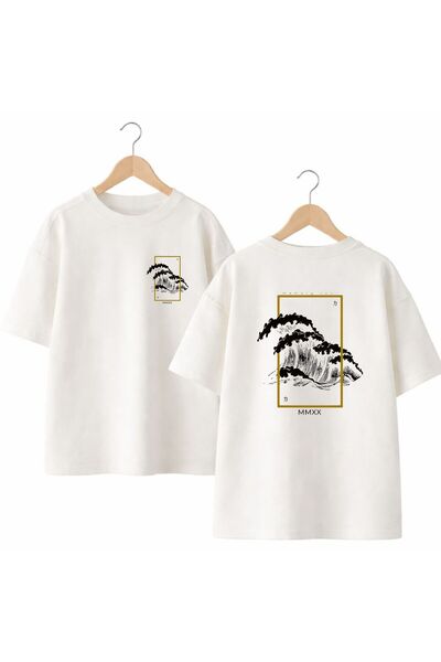 playwear Μπλουζάκι με στάμπα Wave Visual στην πλάτη και στο μπροστινό μέρος τ...