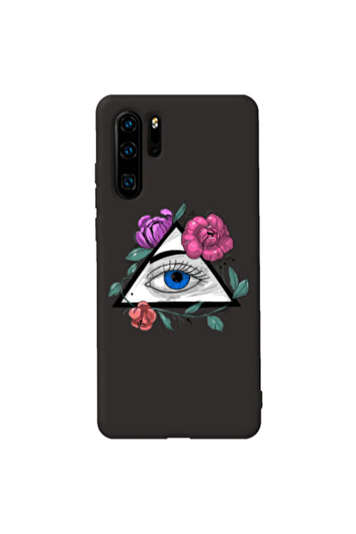 Other Huawei P30 Pro Eye and flower Black Colored Silicone TPU Θήκη