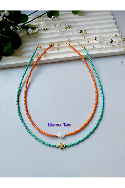 Lilamor Starfish Seashell 2-Piece Bead Necklace