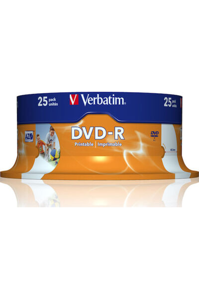 Verbatim Εγγράψιμο DVD-R 16x 4.7GB Κουτί 25 τεμαχίων Κωδικός: 43538