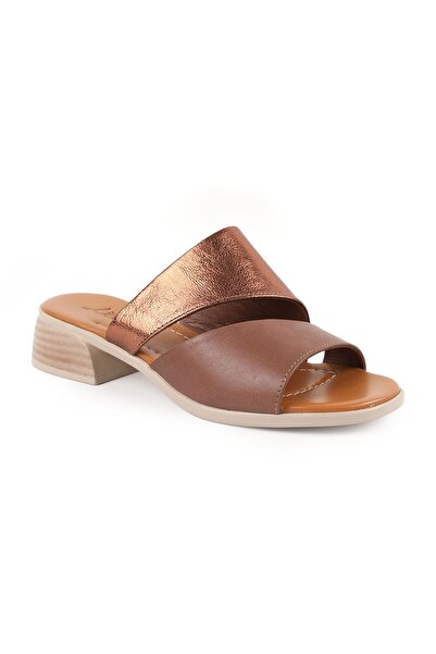 Libero Women's Heeled Slippers Double Straps Open Toe Thick Short Heel Antiqu...