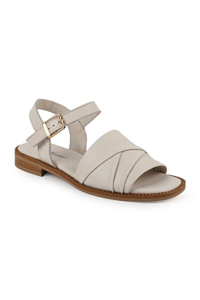 Libero Women's Sandals Wide Cross Straps Ankle Buckle Thermo Sole Beige Antiq...