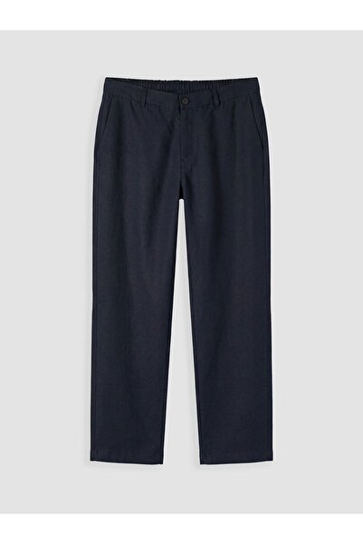 LC Waikiki Southblue Navy Blue Regular Fit 100% Linen Men's Trousers