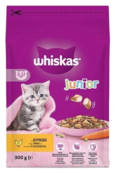 Whiskas Tavuklu Yavru Kedi Maması 300gr Besleyici İçerik ile Lezzetli Mama Se...