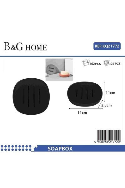 Tradesor Σαπουνοθήκες μπάνιου πλαστικές - Σετ 9pcs - Black - 21772