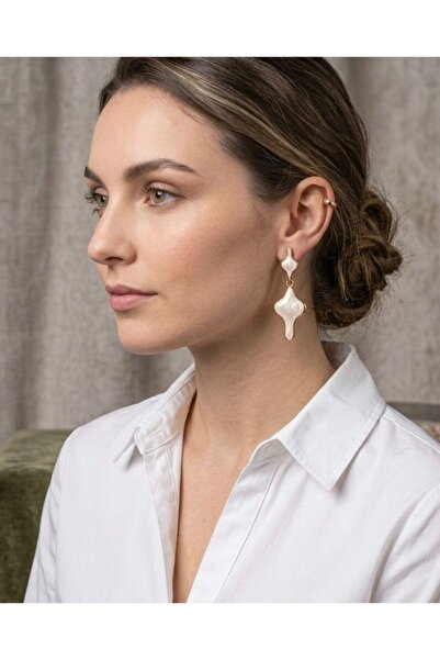 POYASE White Dangle Earrings with an Appealing Look Elegant Design Suitable f...