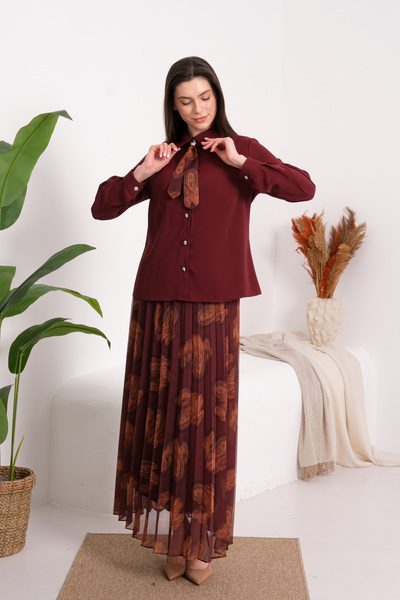 MODA ARL BORDO KRAVATLI PİLİSELİ TAKIM