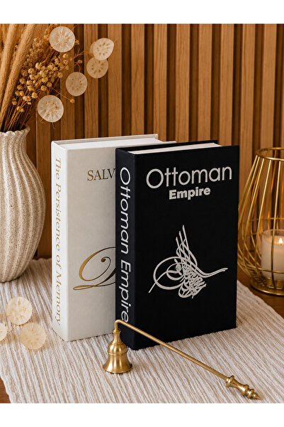 Dezora Home Kumaş Dekoratif Kitap Kutu Seti 2'li - Gizli Saklama Kutusu Siyah...