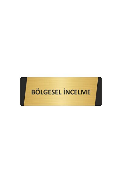 Özarslan Dizayn Regional Thinning Metal Warning Sign 7X20 cm Gold Color