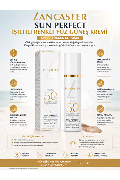 Lancaster Sun Perfect Radiant Color Spf50 50 ml Skin Tone Equalizing Facial S...