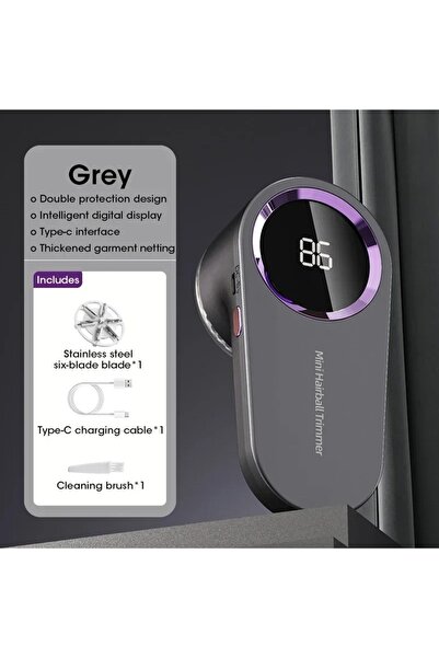 Choice1 Grey Portable Electric Lint Remover with LED Display USB Rechargeable...