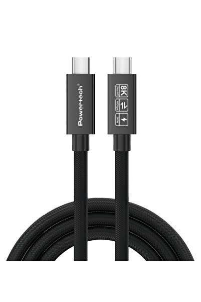 POWERTECH καλώδιο USB-C PTR-0165, USB4, 240W, 40Gbps, 8K/60Hz, 1m, μαύρο