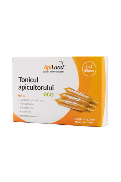 Apiland Tonicul Apicultorului - Laptisor de Matca Pur, Miere, Propolis si Pol...