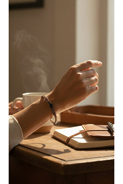 Yardımcı Bakır Since 1997 Handmade Copper Bracelet with Colorful Natural Ston...