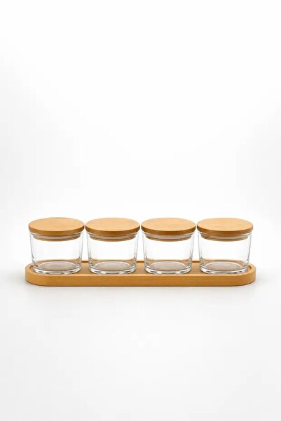 Denia Home |   Lunora |   Glass Breakfast Set & Storage Container - Leak-Proof Silicone Bamboo Lid with 4 Oval Bases