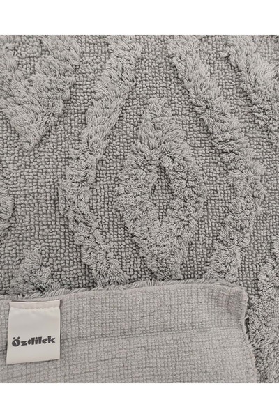 Özdilek Tufting 2-Piece Bathroom Set, Cotton Mat Set-Smart Gray