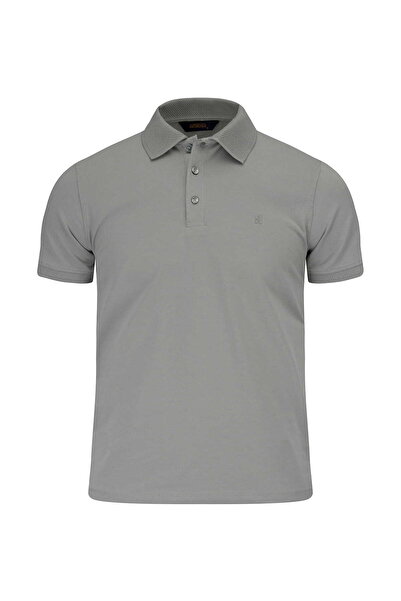 Hatemoğlu Gri Regular Fit Polo Yaka Pamuklu Tişört