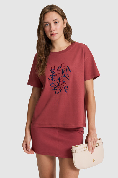U.S. Polo Assn. Women's Cherry Crew Neck T-Shirt 50323491-Vr223