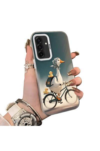 Hontinga Samsung Galaxy A26 Compatible Silicone Edge Hard Back Case Couple Ph...