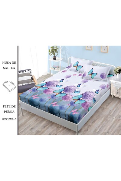 naniland.ro Husă de Pat Finet 2 Persoane 3 Piese cu Elastic 180x200 cm, Model...