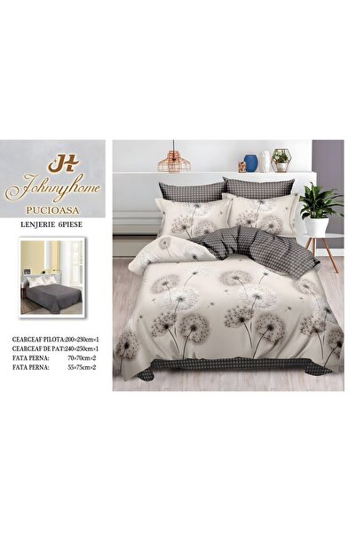 naniland.ro Lenjerie de Pat Bumbac Satinat 2 Persoane 6 Piese fără Elastic 20...