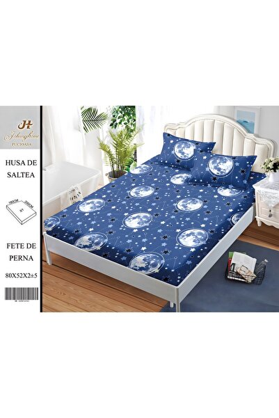naniland.ro Husă de Pat Finet 2 Persoane 3 Piese cu Elastic 180x200 cm, Model...