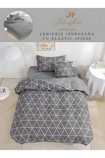 Simplu&Rapid Duvet Cover Set 1 Person 4 Pieces with Stretchy 155x200 cm, Mode...