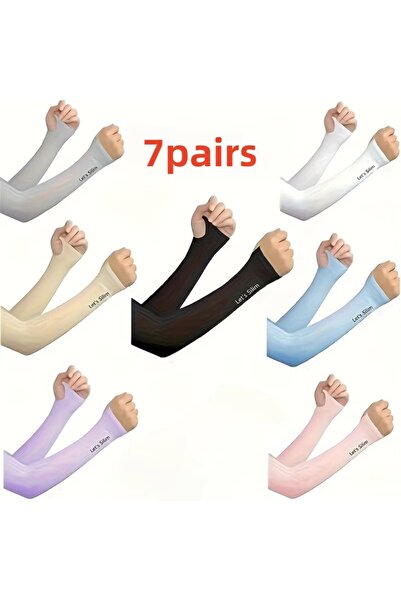 Choice One Size Colorful 7 Pairs Sunscreen Ice Sleeves for Men and Women, Ant...