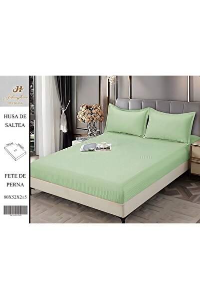 naniland.ro Husă de Pat Damasc 2 Persoane 3 Piese cu Elastic 180x200 cm, Mode...