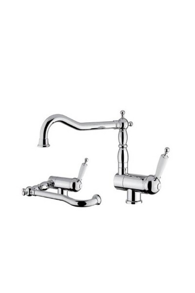 Bugnatese Oxford 7596-100 Chrome/White Kitchen Faucet Pivot Spout
