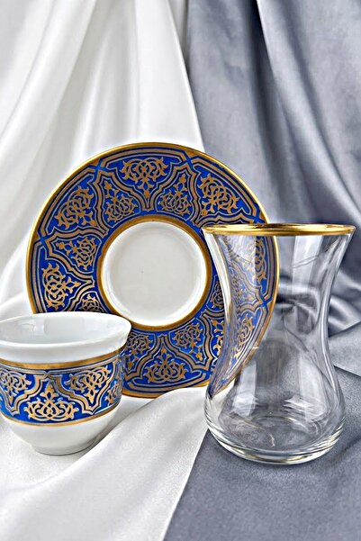 DECOSTYLE Samanyolu Porselen çay tabağı 18 Parça Çay Ve Mırra Takımı