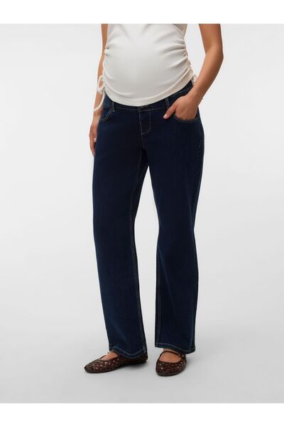 Mama Licious Umstandsjeans mit weitem Bein Weiter Beinschnitt Niedrige Taille...