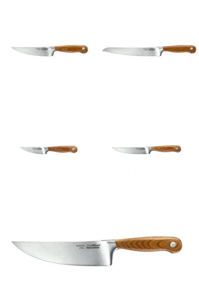 TESCOMA Set de 5 cuțite de bucătărie, Feelwood, 18 cm