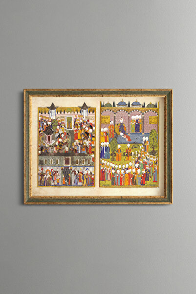 epiqart Ottoman Miniature Art - Vintage Patterned Painting - Fine Model