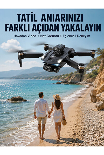 Belle Fusion Mey İthalat® Taşınabilir Katlanabilir Drone ile Açık Alanlarda K...