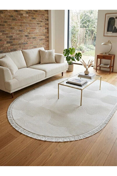 Merinos Elagans Joy Rölyef Bohem Kaymaz Taban Püsküllü Halı Yolluk Salon, Mut...