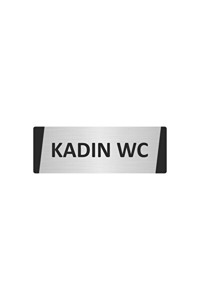 Özarslan Dizayn Female Wc Metal Warning Sign 7X20 cm Silver Color